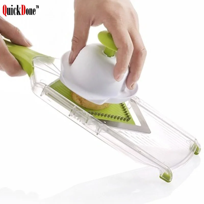 

QuickDone Kitchen Accessories Mandoline Vegetables Cutter 4 Stainless Steel Blade Carrot Grater Onion Dicer Slicer AKC5002