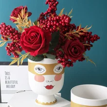 Человеческое лицо Цветочная ваза украшение дома керамический суккулентный горшок мини украшения для домашнего сада искусственная Цветочная композиция