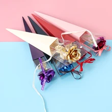 Романтический 24 K золотой розовый цветок длинный стебель Золотой окунутый цветок подарок на день Святого Валентина подарок на день матери подарок ручной работы