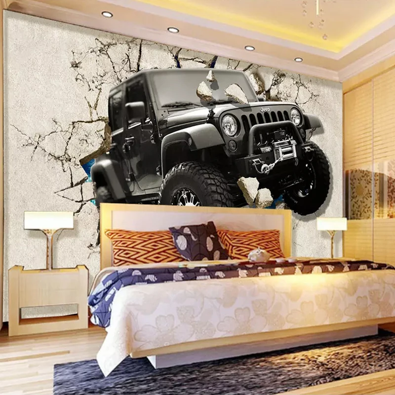 Пользовательских фото настенные Бумага 3D стереоскопического Jeep автомобиль