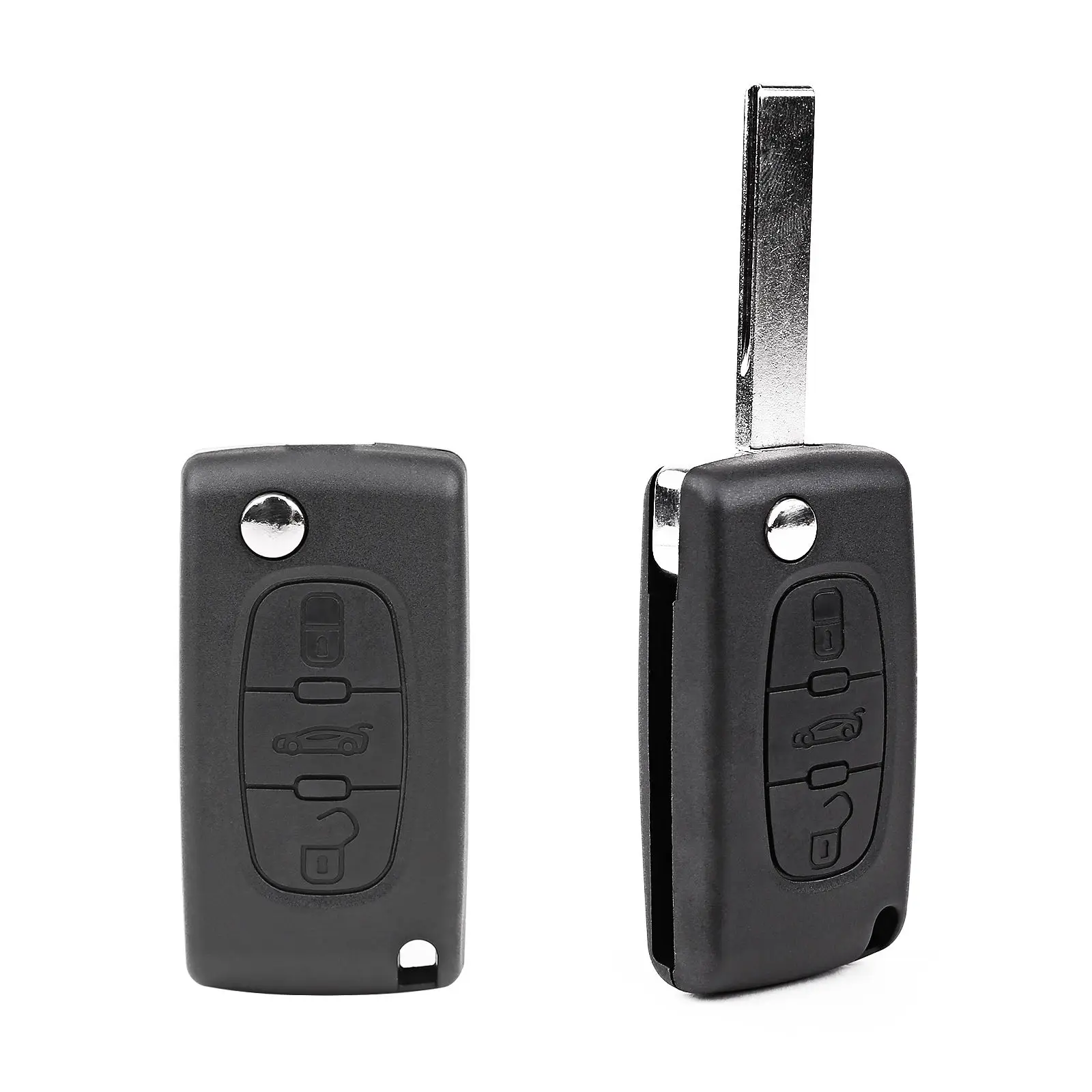 

Flip Folding Remote Key 3 Button key protection Without Battery Holder Case Shell Replacement for PEUGEOT 207 307 407 308 607