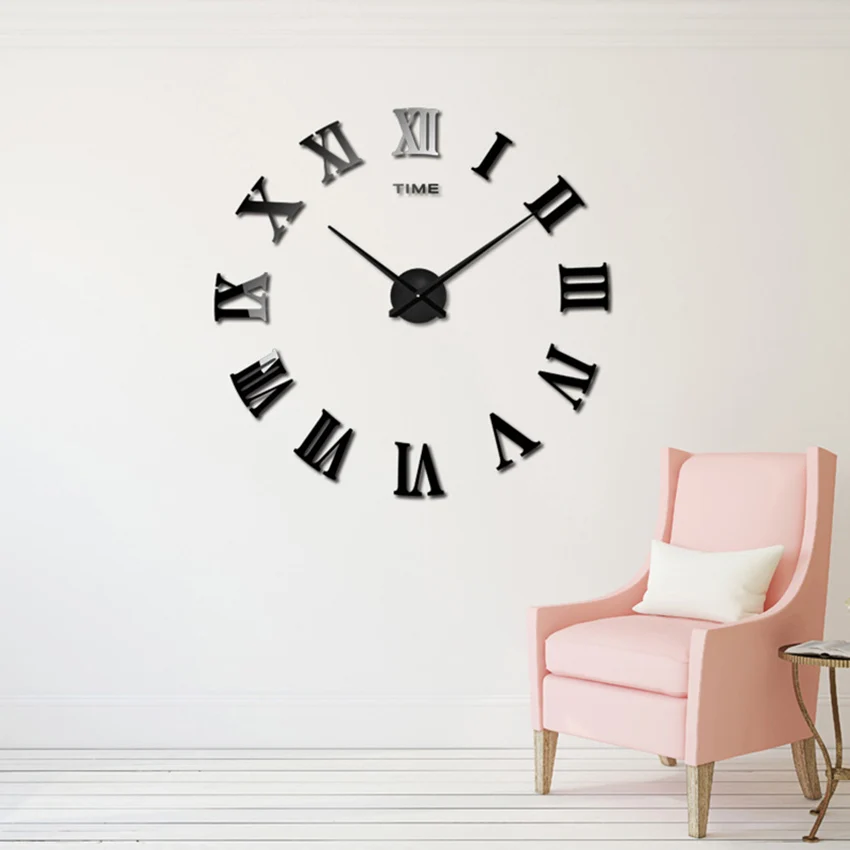 

muhsein 2018 new clock watch Wall Clock diy wall clocks Acrylic mirror Home Decoration Living Room Quartz Needle Free Shipping