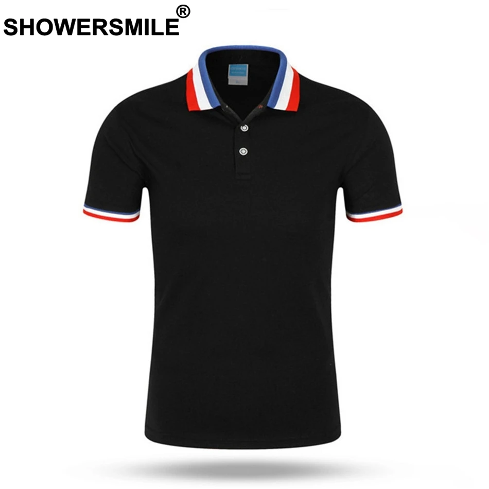 SHOWERSMILE Мужская рубашка поло, деловая Повседневная футболка поло, белые хлопковые летние обычные дешевые однотонные футболки, мужская одежда в британском стиле