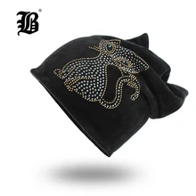 [FLB] шапки с ушами кошки женские зимние теплые бархатная шапка для женщин двухслойная Толстая шапка Skullies Beanie Милая ушанка шапка для девочек F18053