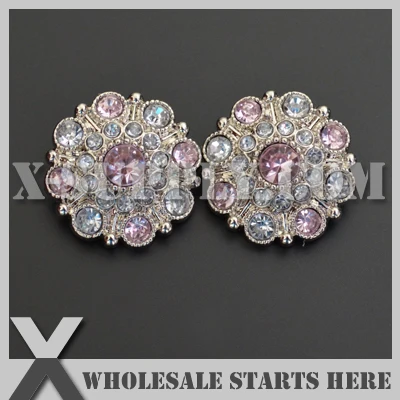 

Free Shipping 28mm Special Stargazer Acrylic Rhinestone Button with Shank Back,Mixed Color for Flower Center,Headband