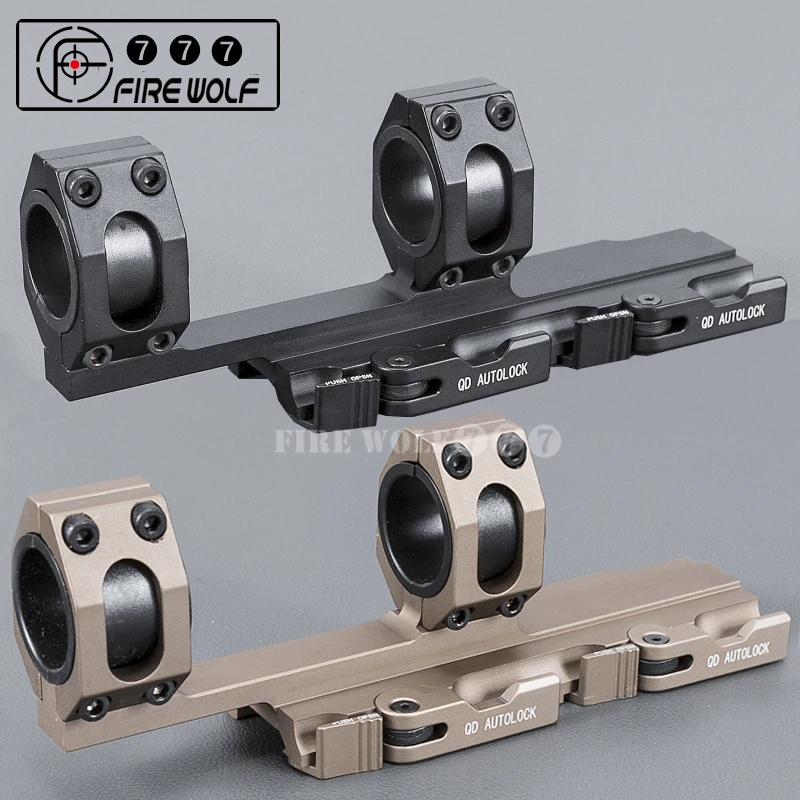 

FIRE WOLF AR15 Tactical Rifle Scope Mount Quick Release Cantilever Scope Mount Extended 25.4mm 30mm Scope Ring Auto Lock