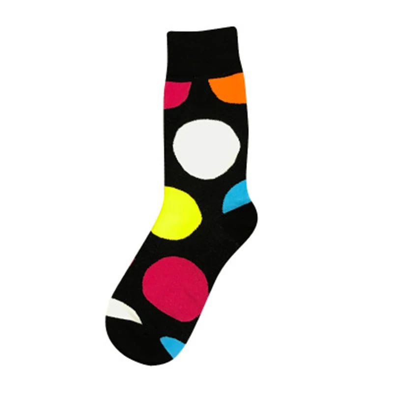 10 штук = 5 пара/лот Модные мужские Носки Забавный разноцветный круг хлопковые носки мужские Корея harajuku простой узор в стиле хип-хоп Носки