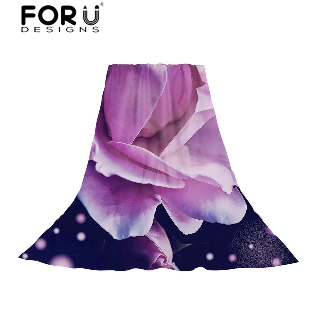 

FORUDESIGNS Flower Printing Women's Scarves Ladies Light and Thin Slik Scarf for Females Bohemian Beach Towel Fresh Style Shawl