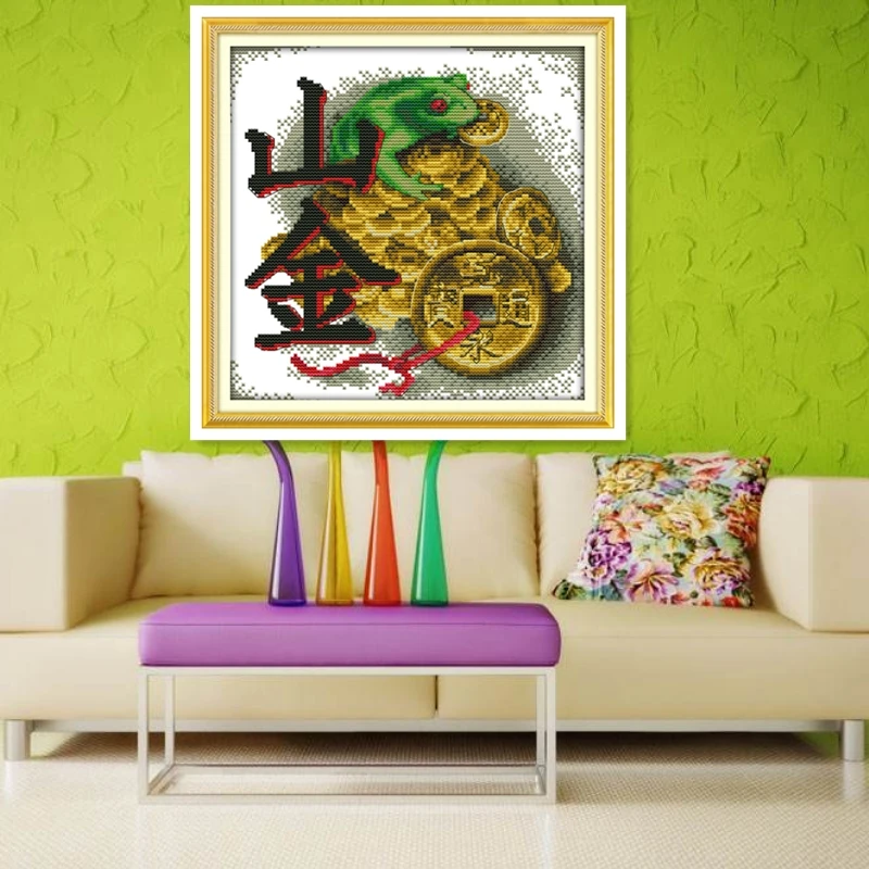 Золотая картина с Веном, 11CT, 14CT, печать на холсте, домашний декор, китайский Счетный крест, узор, рукоделие, Набор для вышивки крестиком