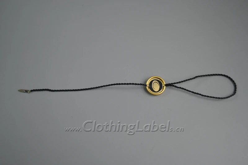 

5000pc Clothing Black Rope Safety Aluminum Gold Snap Hang Tag String