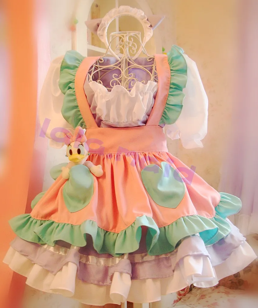 

Layering colourful maid Cosplay Costume Tailor made no duck