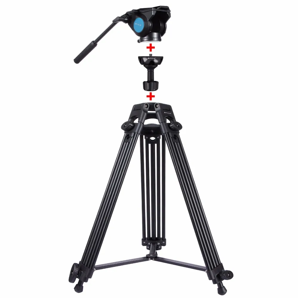 Puluz Heavy Duty видеокамера Алюминий сплав штатив с жидкости Перетащите штатива для Canon Sony цифровых зеркальных фотокамер Nikon SLR Камера