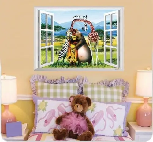 Cartoon Movie Madagascar Window Removable Wall Decals Sticker Cartoon Movie Madagascar Window Removable Wall Decals Sticker Home Decor In Stickers From Garden On Aliexpress Alibaba Group
