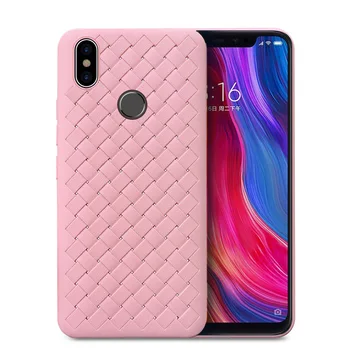 

100pcs Luxury Ultra Thin Woven Pattern Leather Case For Xiaomi Mi 9 8 SE Explorer Soft TPU Natural Shockproof Skin Back Cover