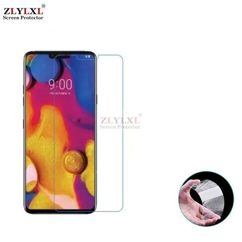 

Glass + case Transparent Dirt-resistant soft back case for LG V40 tempered glass screen protector