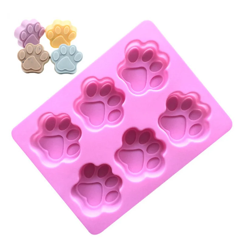 

Cake Choclate Mould Non-toxic Silicone Baking Accessories Cat Feet Cookie Cake Decorating Tools Soap Mold Portable 6 Cavities