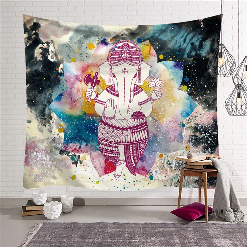 

Indian Mandalas Animal Tapestry Elephant Patterns Wall Hanging For Living Room Decor Animal Wall Hanging Yoga Mat w3-new-Lk-7