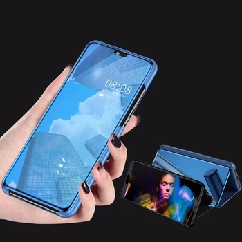 

100pcs/lot For LG V40 ThinQ Case Flip PU Leather Luxury Mirror Clear Smart View Phone Back Cover Case For LG V30 V40