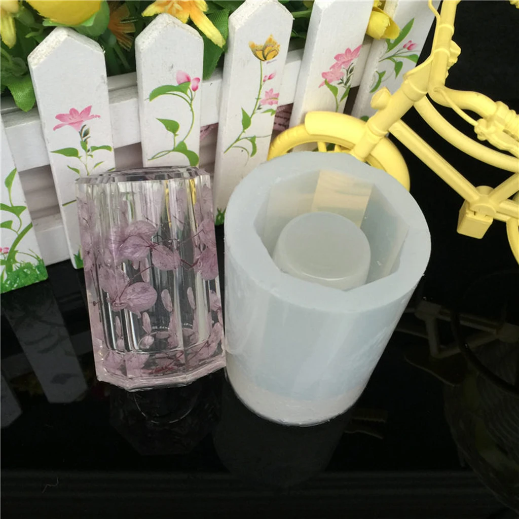 

Silicone Pen Pot Cup Mold Jewelry Making Cube Resin Casting Mould Craft Tool