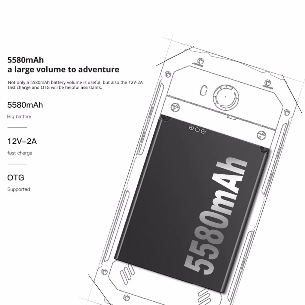 DOOGEE S60 Оперативная память 6 ГБ Встроенная память 64GB смартфон IP68 Водонепроницаемый 5580 мАч отпечатков пальцев MTK Helio P25 Octa Core Беспроводной устройство для зарядки мобильного телефона