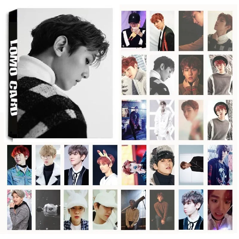 

New 30Pcs/set KPOP EXO BAEKHYUN Single 04 For Life Album HD Photo Card PVC Self Made LOMO Photocard