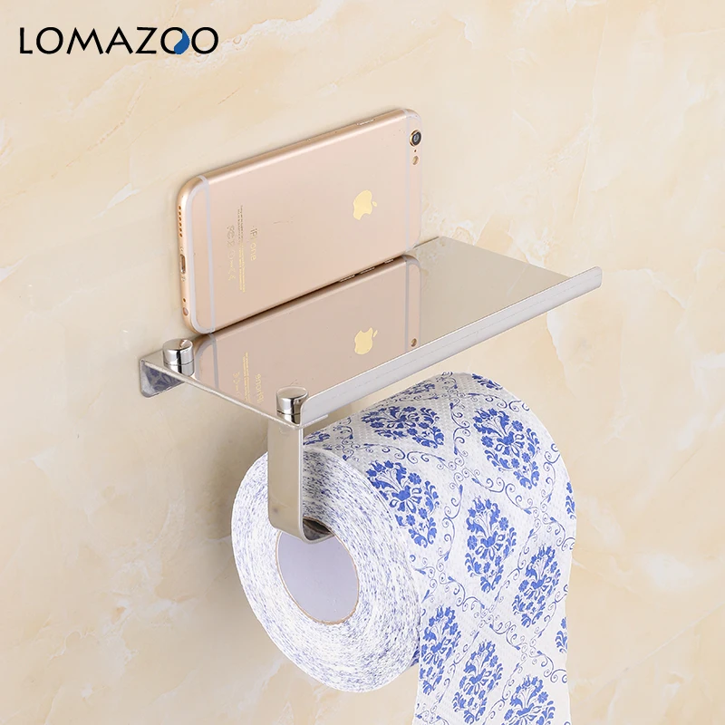 Concise Wall Mount Toilet Paper Holder Bathroom Accessories Silver