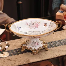 Французская керамика медная фруктовая чаша мягкая мебель Вилла роскошный журнальный столик украшения аксессуары для дома медный высокий темп