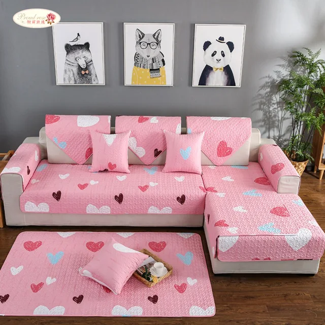 Us 9 26 37 Off Proud Rose Pink Sofa Cushion Anti Skid Seat Pad Four Seasons Universal Couch Cover Slipcovers Sectional Armchair In