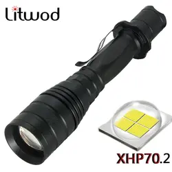 Z20Litwod оригинальный CREE XLamp XHP70.2 32 Вт 3200lm Мощный тактический светодиодный фонарик зум объектив XHP50 фонари 18650 батарея