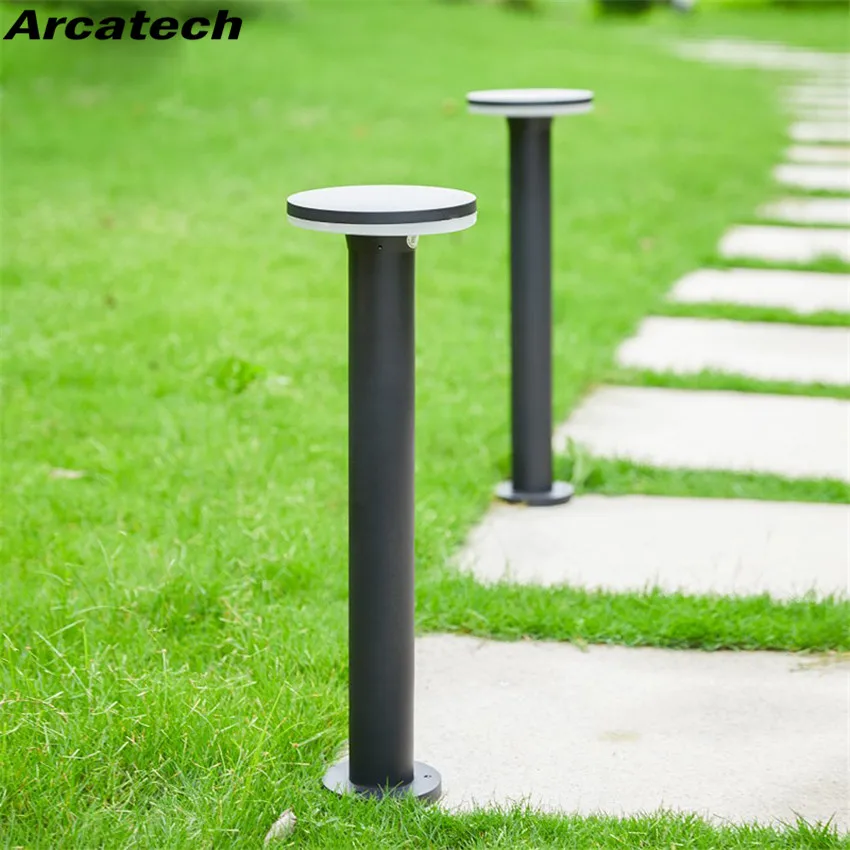 

Светодиодная наружная водонепроницаемая лампа для газона 12 Вт Светодиодная лампа для газона для сада, виллы, двора, круглая осветительная AC90-260V NR77