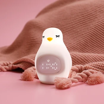 

Smart Penguin Electronic Desktop Digital Alarm Clock Luminova Table Lamp Multifunctional Home Decoration Wake Up Clock Child