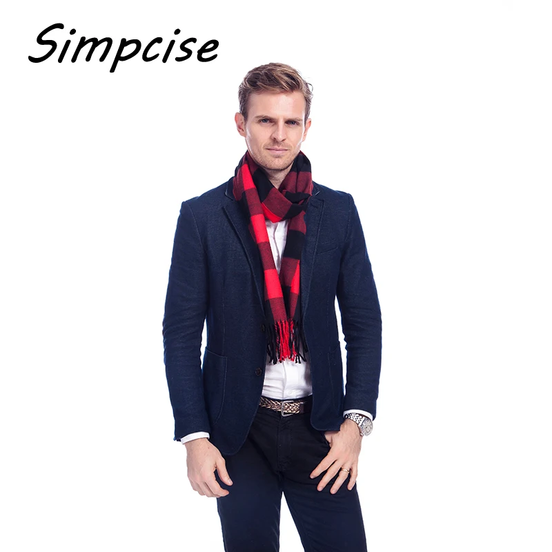 men's scarves Mens Business Casual Warp Cashmere-Like Scarves Classic Long Winter Scarves A3A17744 mens blanket scarf