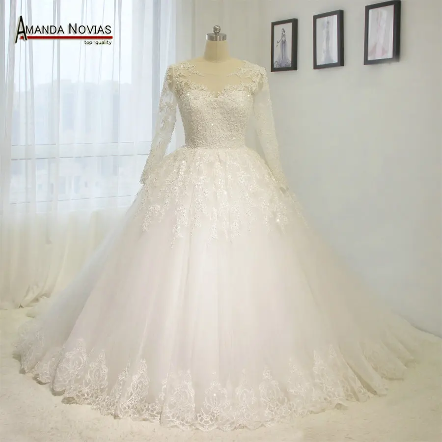 

High Quality Amanda Novias Wedding Dresses Plus Sizes With Lace Beading