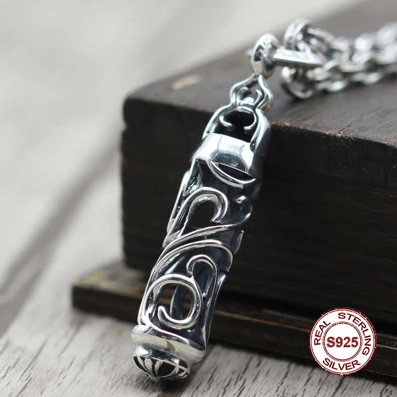

S925 sterling silver pendant Personalized fashion Punk retro style Cross Bullet Pendant Send lover's gift Charms