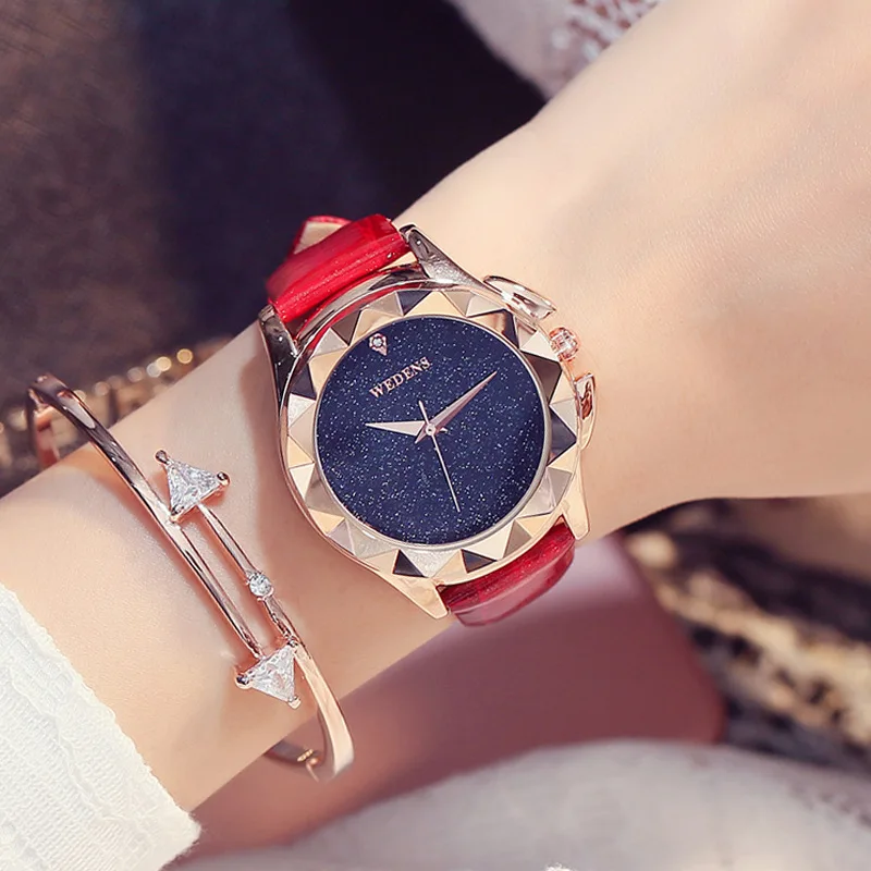 

Reloj Mujer New fashion large dial watch women casual simple Genuine Leather watches waterproof quartz wristwatch Zegarek Damski