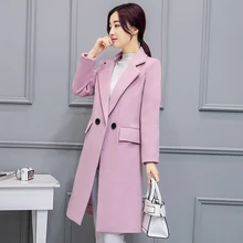 Ms Spring and Autumn In the long section Thicker Self-cultivation Woolen jacket
