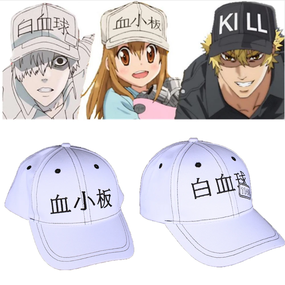 

Anime Hataraku Saibou Cells at Work Baseball Cap Visor Sun Embroidery Hat Snapback Cosplay Props