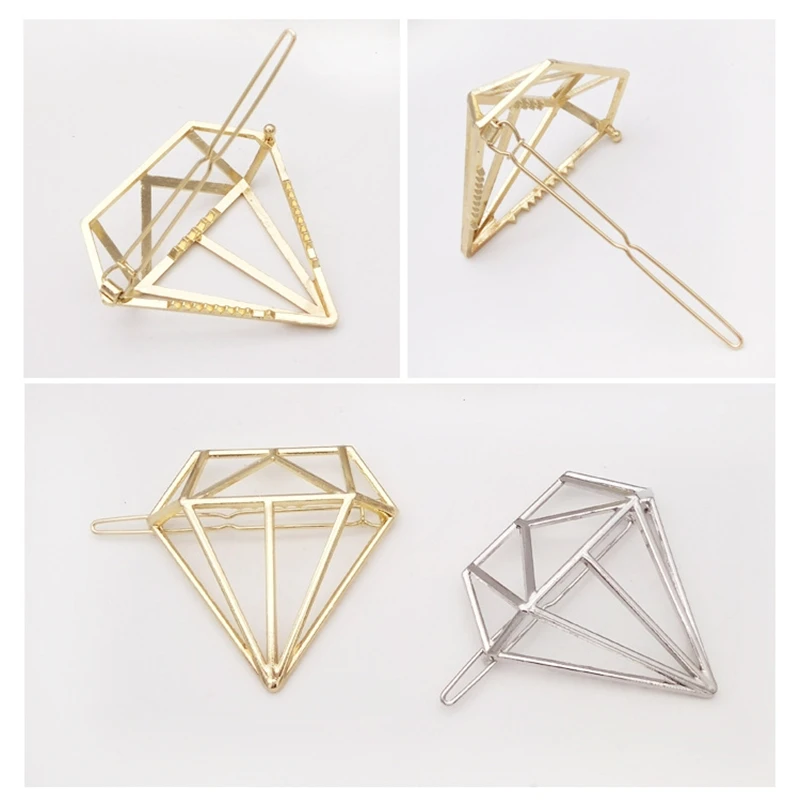 

New Fashion Women Girls Hollow Metal Hairpin Gold/Silver Plated Metal Hair Clips Metal Circle Hairpins Holder Hair Accessories