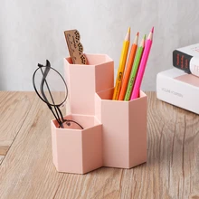 4 вида красочных шестигранных ручек для дома и офиса, держатель для карандашей и ручек для хранения косметики, коробка для хранения косметики, ящик для стола, Органайзер