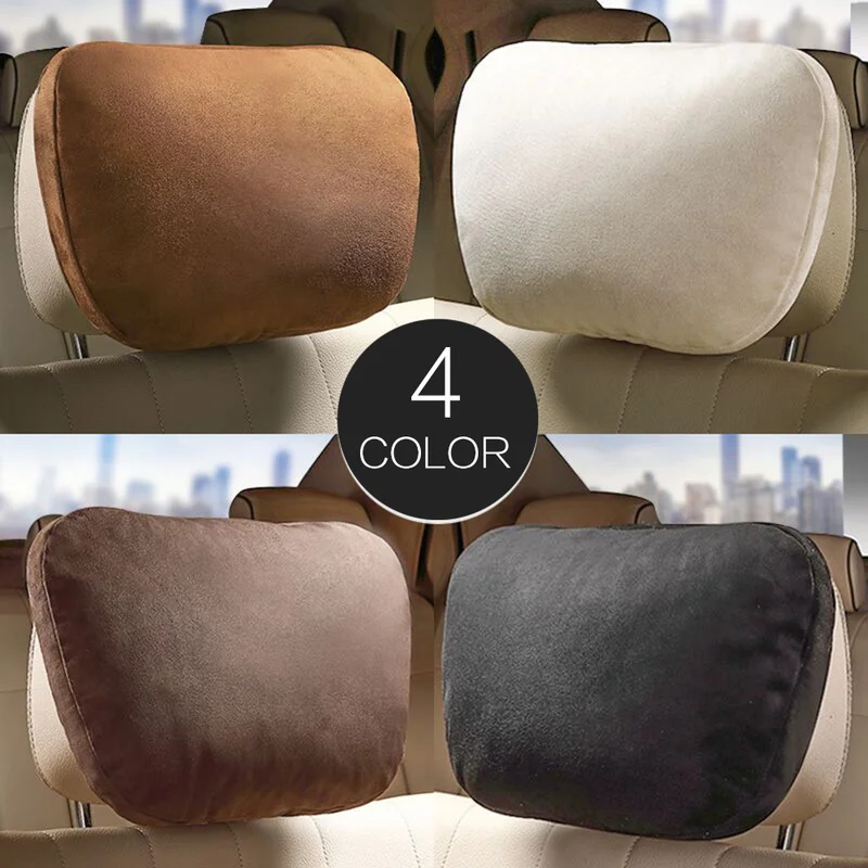 

1pc Seat Cushion Suede Waist Headrest 4 Colors Optional Relieve Driving Fatigue Universal Comfort Car Neck Pillow