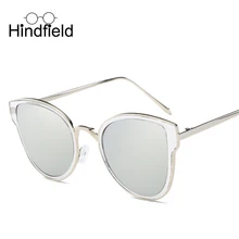 Hindfield Moda Ojo de Gato gafas de Sol de Marco de Metal Gafas de Sol de Señora de la Marca de Lujo Diseñador Vintage Shades Gafas gafas de sol UV400