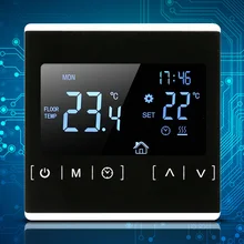110v 120v 230v todo o controlador de temperatura da tela toque termoregulator preto luz traseira termostato da sala aquecimento elétrico wifi