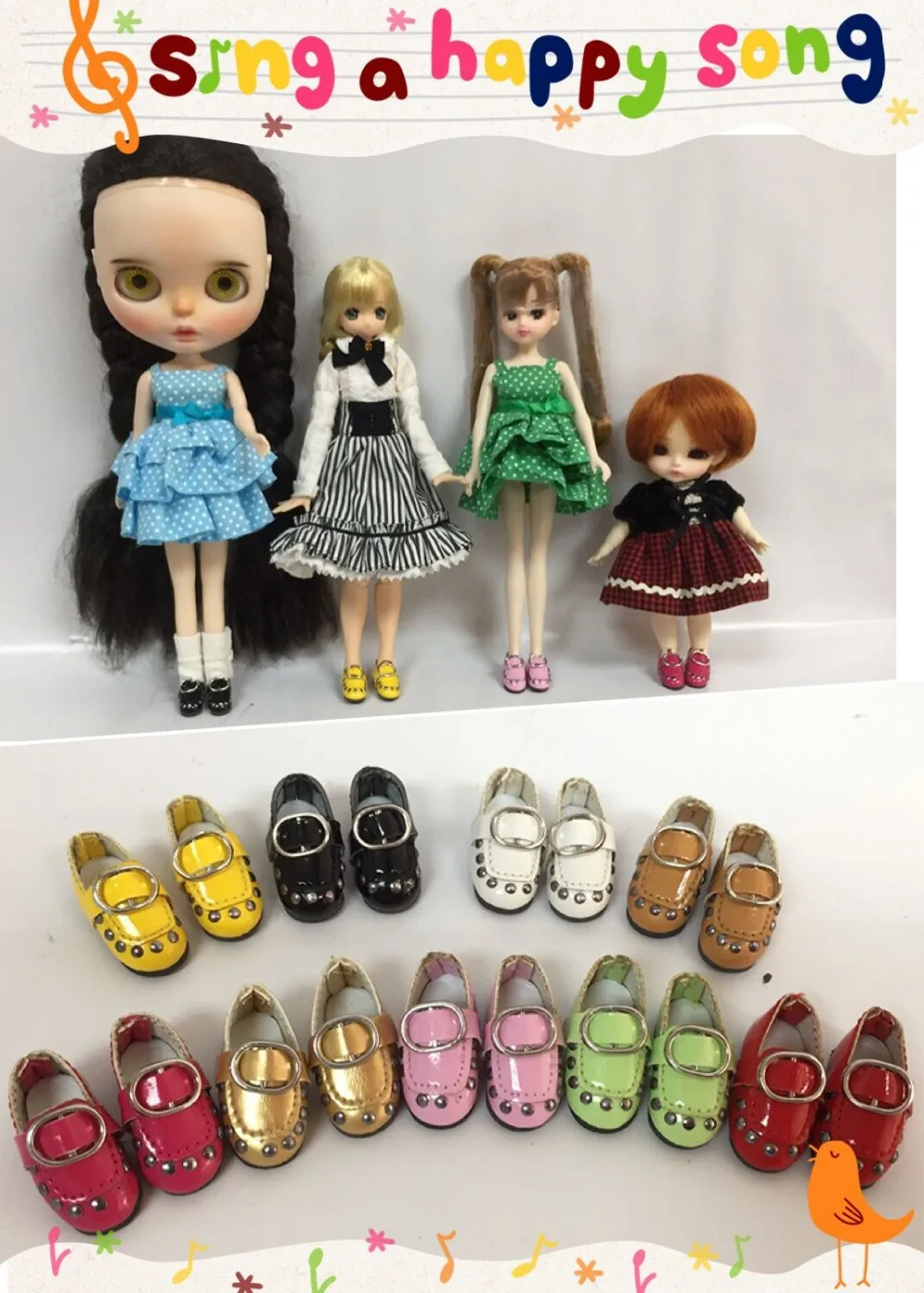 

Doll shoes for blyth ,Azone, OB doll ,licca doll ,20cm BJD etc Length:2.8cm