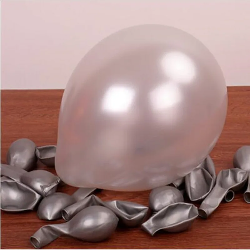Жемчужные шары 12 дюймов толщиной 2,8 г воздушные шары ко дню рождения украшения шарики для свадьбы розовые белые фиолетовые вечерние шары высокого качества - Цвет: Silver