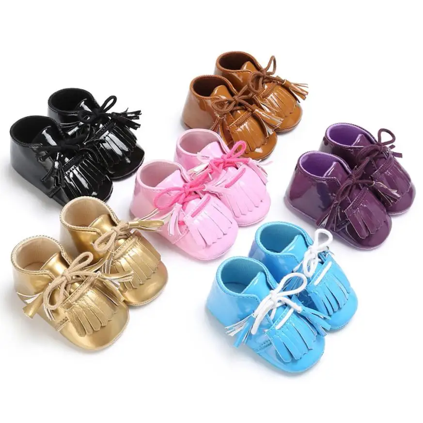 5 Colors leather tassel baby first walkers Baby Newborn Tassel Soft