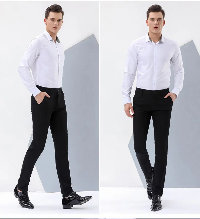 3colors casual pants man straight classic business mens pants 2017 autumn new trousers for men full length Mid waist 29-36 9808-13