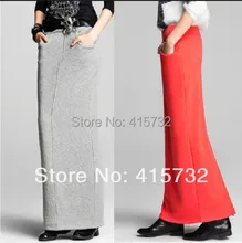 Free Shipping 2018 New Plus Size XS-10XL Autumn Spring Slim Hip Skirt For Women Cotton Straight Long Maxi Customized Slit Skirts