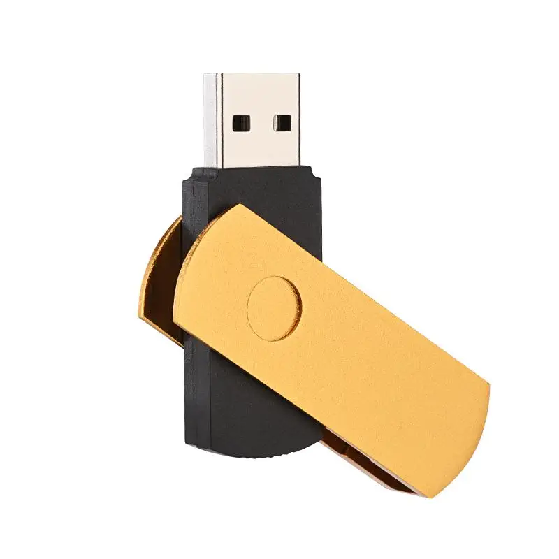 USB флеш-накопитель с металлическим вращением 128 ГБ usb флешка 2,0 карта памяти 32 ГБ 16 ГБ 8 ГБ 4 ГБ usb флеш-накопитель 64 ГБ usb флешка memoria - Цвет: Gold