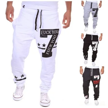 

geek men's sports pants new korean casual letter printing