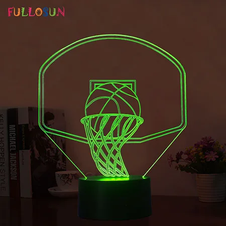 7 цветов лампа в виде баскетбольного мяча USB 3D ночник светодиодный украшения для детской комнаты лампа как новинка подарок 3D огни - Испускаемый цвет: 4106